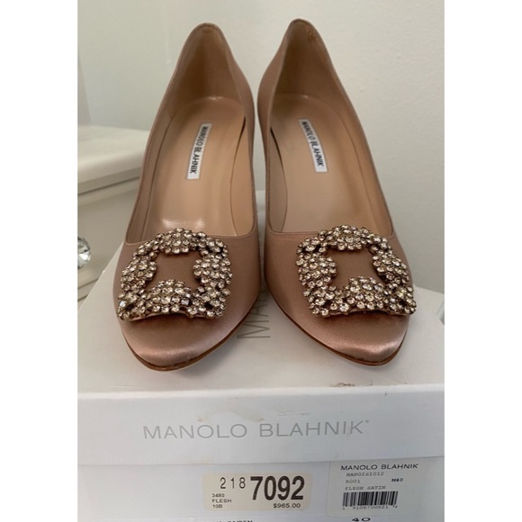 Manolo Blahnik Hangisi 70mm heel🤍flesh satin🤍 - Picture 2 of 7